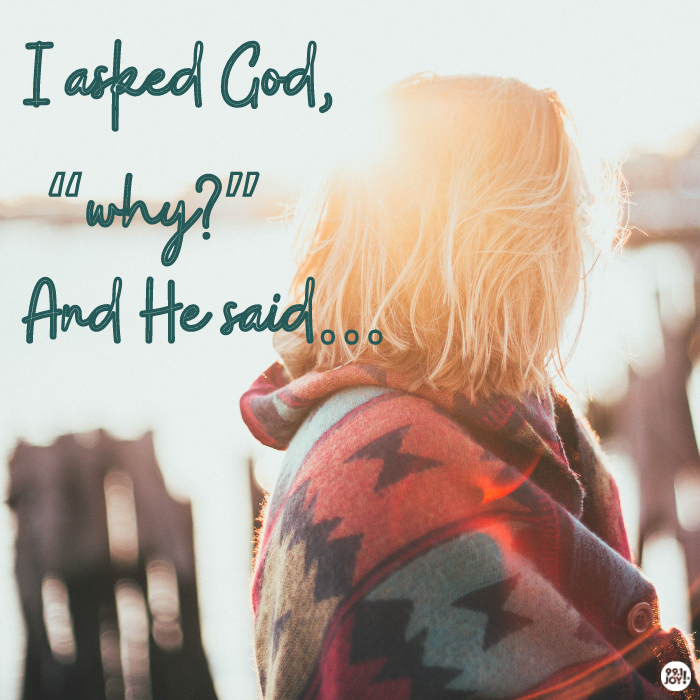 I Asked God, “Why?”  And He Said…