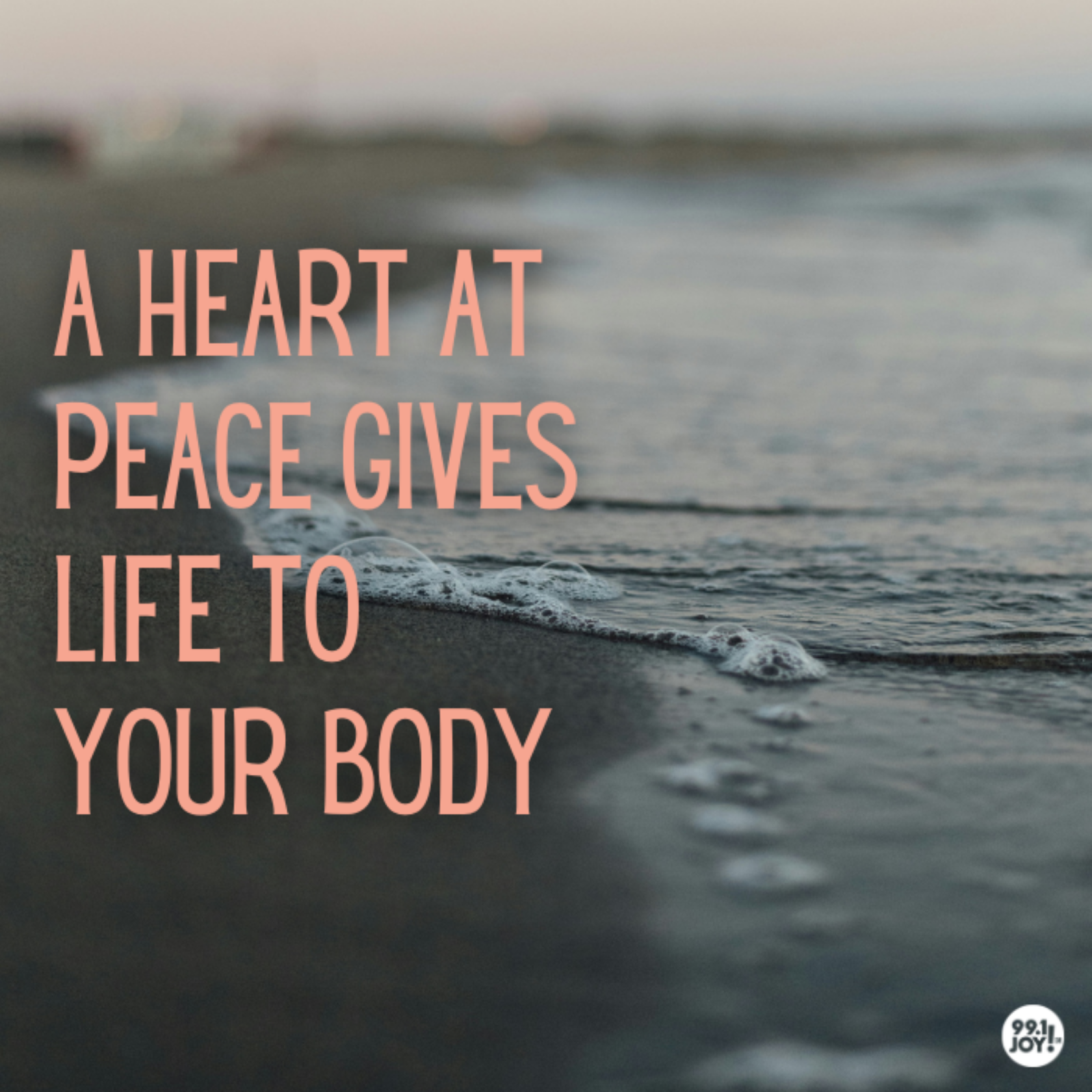 A Heart At Peace Gives Life To Your Body