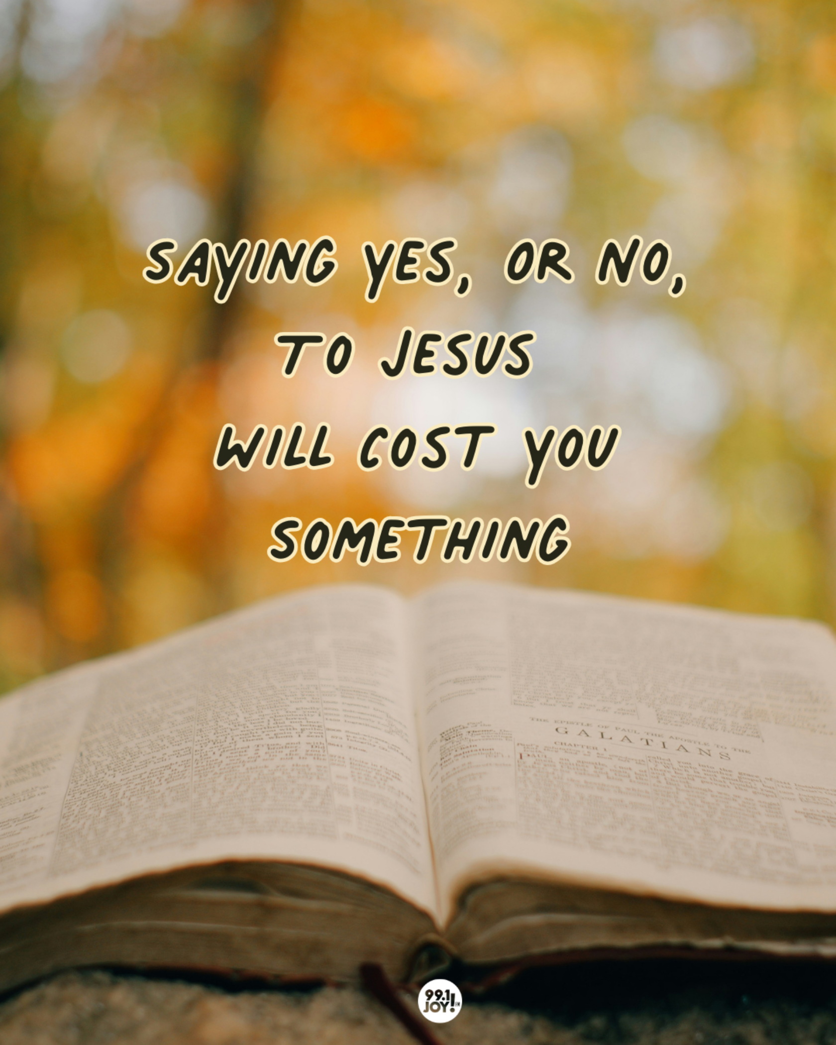 Saying Yes, Or No, To Jesus Will Cost You Something