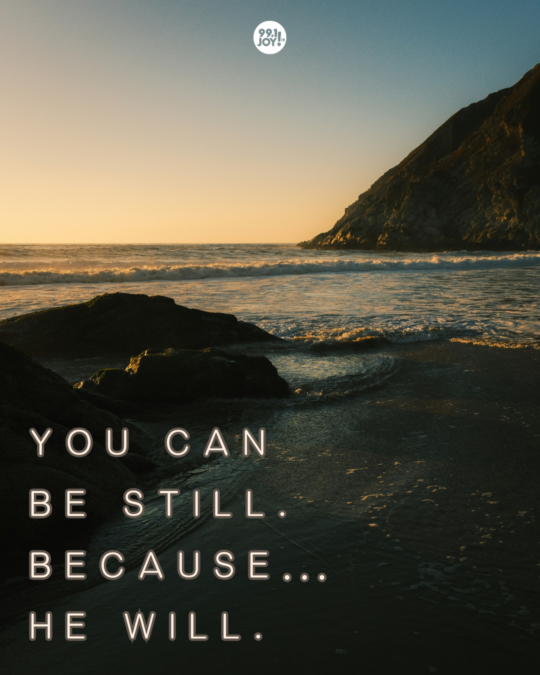 You Can Be Still. Because…He Will. 