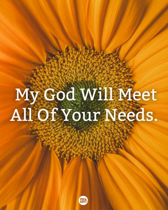 My God Will Meet All Of Your Needs.