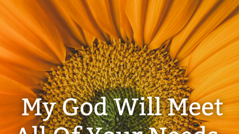 My God Will Meet All Of Your Needs.