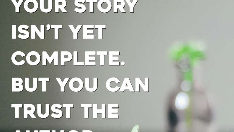 Your Story Isn’t Yet Complete. But You Can Trust The Author 