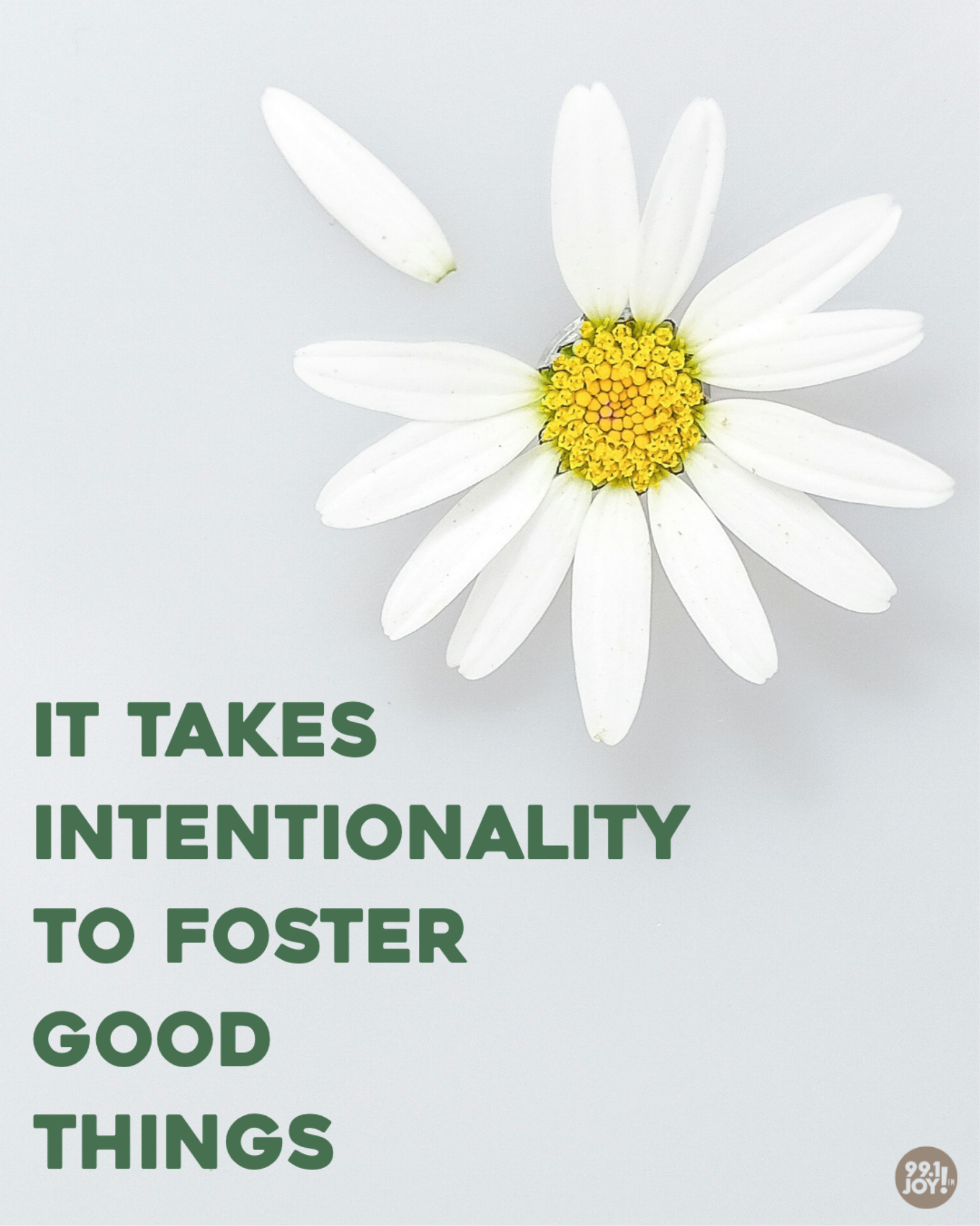 It Takes Intentionality To Foster Good Things
