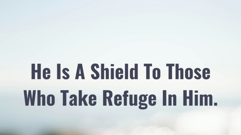 He Is A Shield To Those Who Take Refuge In Him.