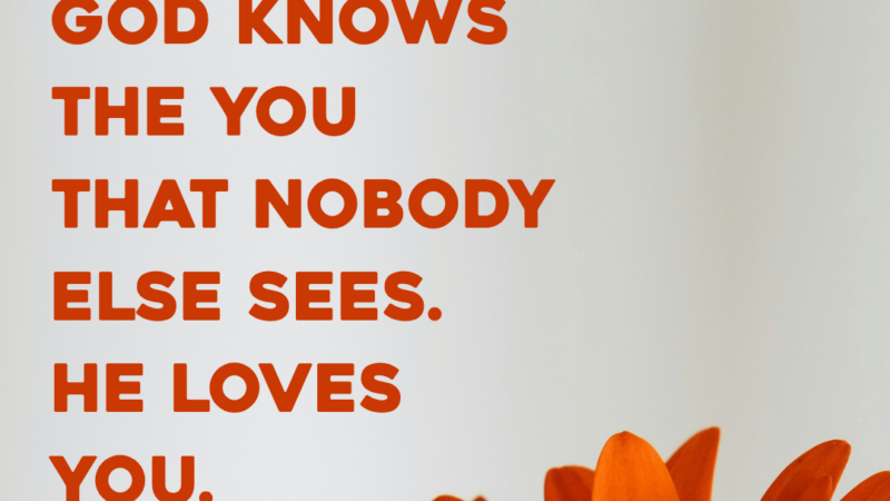 God Knows The You That Nobody Else Sees. He Loves You.